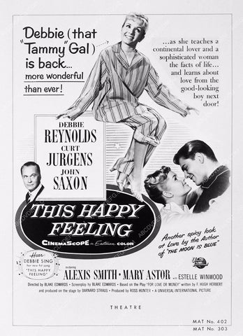 Debbie Reynolds add slick comedy film This Happy Feeling 3727-03