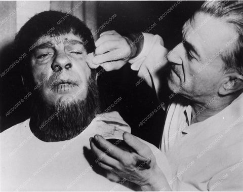 Lon Chaney Jr. makeup session Jack Pierce horror film House of Dracula 3727-05