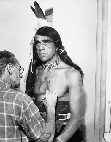 Boris Karloff makeup session western film Unconquered 3727-07