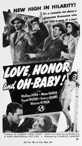 Wallace Ford Mona Barrie add slick film Love, Honor and Oh-Baby 3761-27