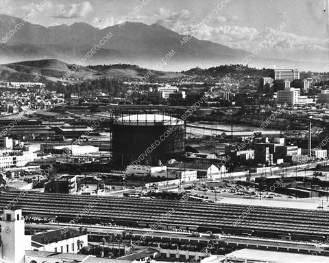 historic Los Angeles 1958 tons of trains pack the rails behind Union Station 4301-20
