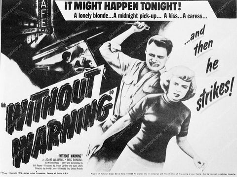 ad slick Adam Williams film Without Warning 4519-03