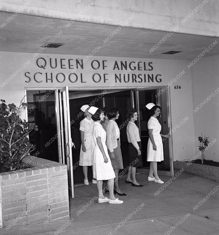 Queen of Angels Nursing School nurses attending historic LA 45bx07-105