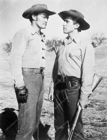 Chuck Connors and Michael Ansara scene from The Rifleman Tv show 4896-15