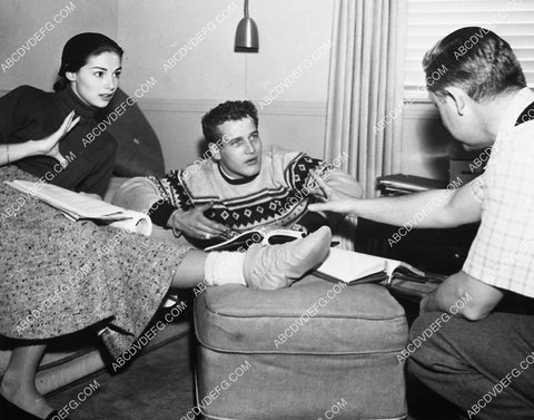 Pier Angeli Paul Newman go over the script film Somebody Up There Likes Me 4930-27