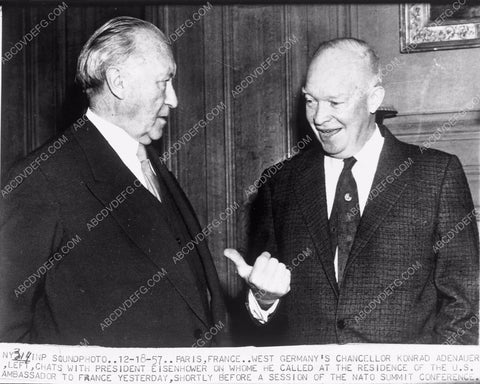 West German Chancellor Konrad Adenauer Pres Dwight Eisenhower 4b09-333