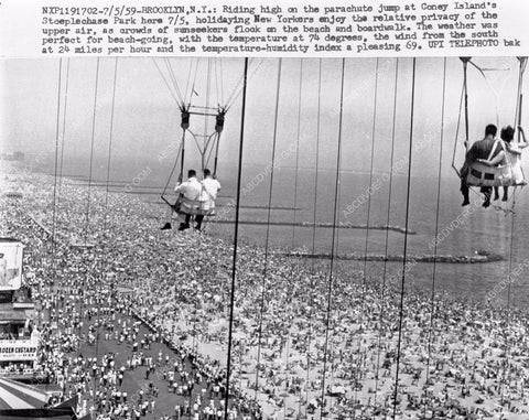 1959 historic Coney Island Steeplechase Park and satisfied customers 4b09-350