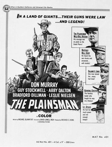 ad slick Don Murray film The Plainsman 5078-37