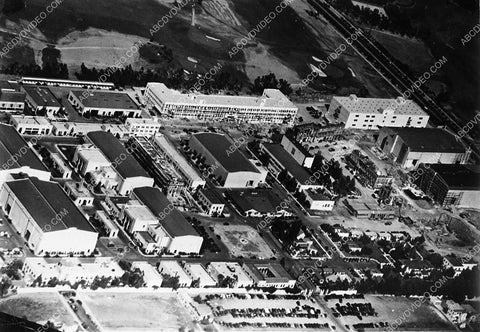 late 1930's historic Los Angeles Hollywood 20th Century Fox Studios aerial shot 5416-11
