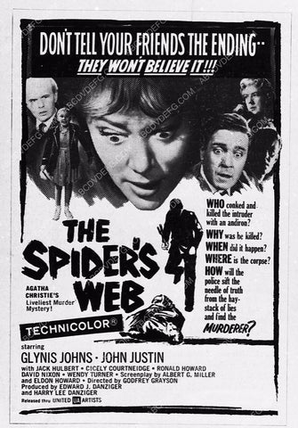 ad slick Glynis Johns John Justin film The Spider's Web 5597-27