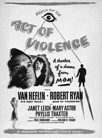 ad slick Van Heflin Janet Leigh film Act of Violence 5611a-37