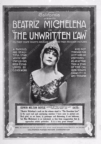 Beatriz Michelena California Motion Picture Corp silent film The Unwritten Law 5623b-06