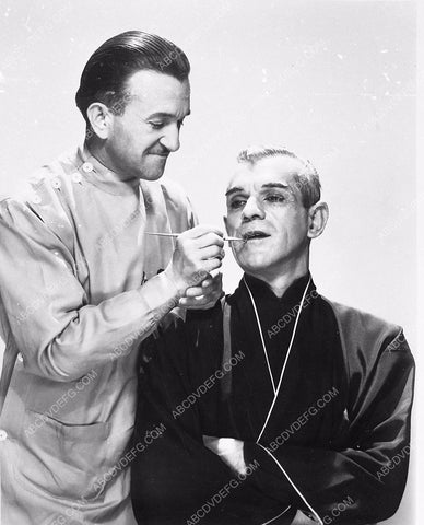 Jack Pierce does Boris Karloff makeup for film The Black Cat 5623b-12