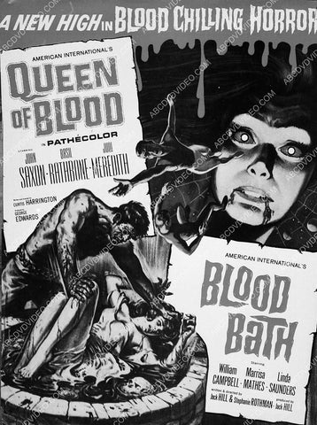 ad slick horror film double feature Queen of Blood & Blood Bath 5817-04