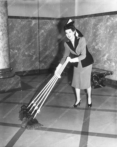 candid Rosalind Russell mopping the floors at MGM Studios 5951-32