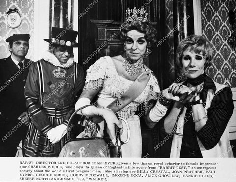Charles Pierce in drag w Joan Rivers on set film Rabbit Test 5967-19