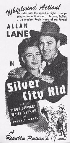 ad slick Allan Lane Peggy Stewart film Silver City Kid 6002-13