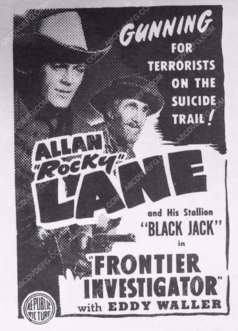 ad slick Allan Lane Eddy Waller film Frontier Investigator 6002-17