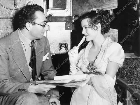great candid director Rouben Mamoulian w Frances Dee on set 6038-34