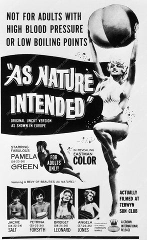 ad slick Pamela Green exploitation film As Nature Intended 6076-33