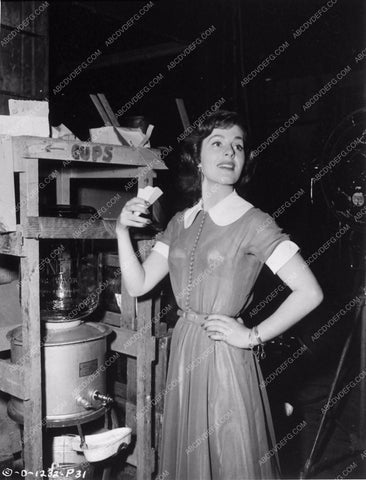 Viveca Lindfors candid at the water cooler behind the scenes 6252-03