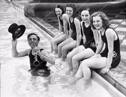 Ted Lewis cute leggy showgirls in the pool with calrinet 6252-33