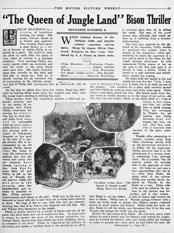 ad info Bison Studios silent film productions film The Queen of Jungle Land 6272-16