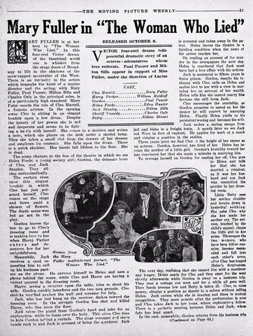 ad info Universal Studios silent film productions film The Woman Who Lied 6272-23