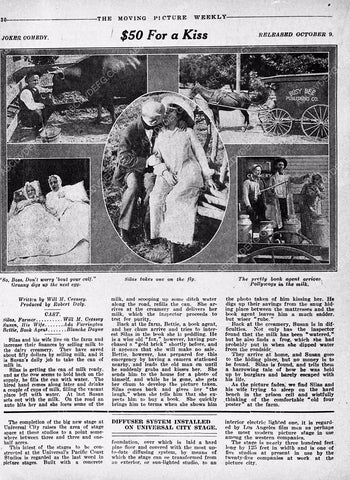ad info Universal Studios silent film productions film $50 for a Kiss 6272-24
