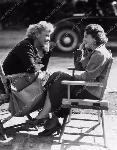 candid Janet Gaynor and friend on set between takes 6273-20