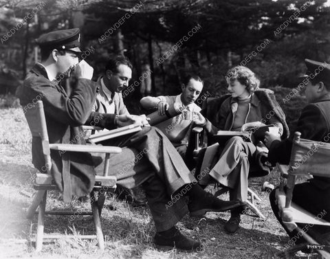candid Robert Taylor Janet Gaynor on location between takes film Small Town Girl 6273-28