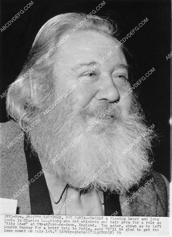 Charles Laughton grows beard for King Lear live stage play 6573-11