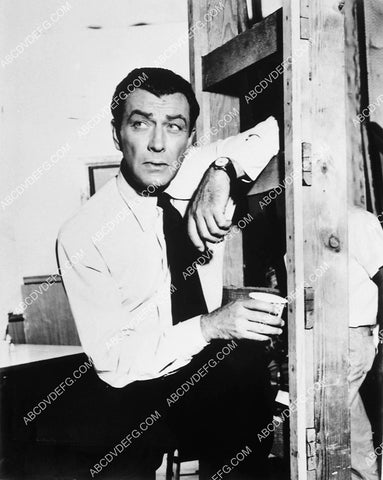 Robert Taylor on set w a cup of coffee 6629-14