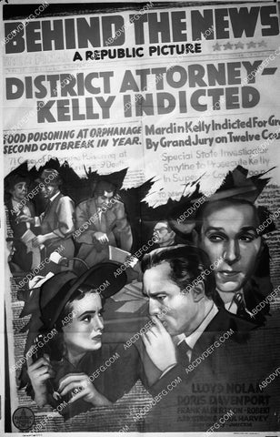 ad slick Lloyd Nolan Doris Davenport film Behind the News 6774-04