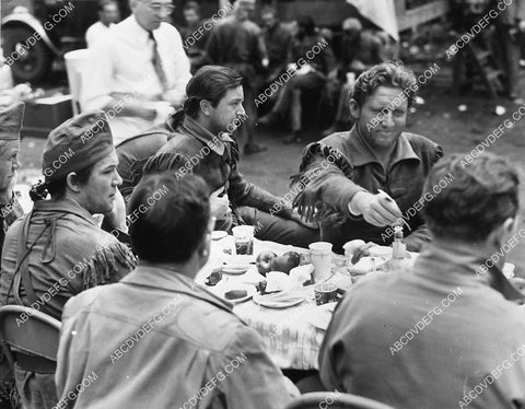 candid Robert Young Spencer Tracy and cast have lunch on location film Northwest Passage 6928-06