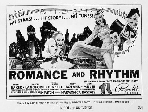 ad slick Frances Langford Romance and Rhythm 7137-02