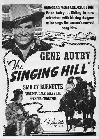ad slick Gene Autry film The Singing Hill 7763-23