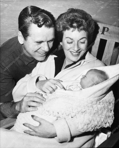 candid Jackie Cooper with baby behind the scenes 8120-13