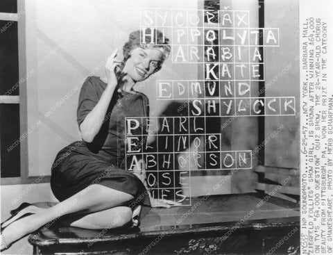 Ziegfeld Girl Barbara Hall wins TV game show $64,000 Question 81bx01-120