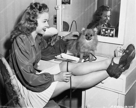 candid Vera-Ellen with her pup in dressing room 8705-15