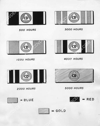 WWII civilian defense service bars for hours logged for war effort 8B11-821