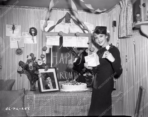 Ida Lupino gets Birthday cake & telegrams on set One Rainy Afternoon 8b4-354