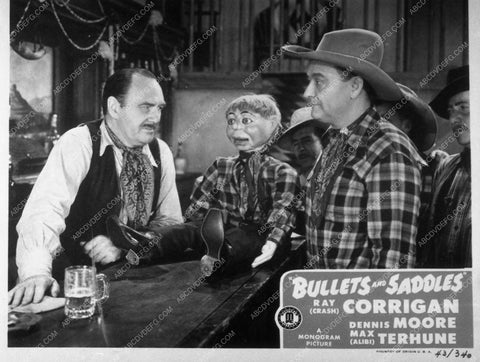 Max Terhune and his ventriloquist dummy film Bullets and Saddles 9741-31