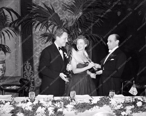 1938 Oscars Spencer Tracy Bette Davis with Academy Awards aa1938-05</br>Los Angeles Newspaper press pit reprints from original 4x5 negatives for Academy Awards.