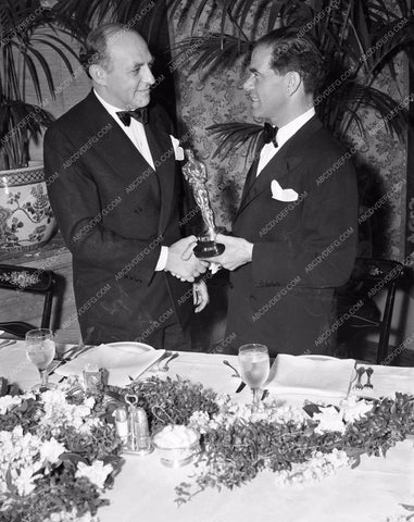 1938 Oscars Frank Capra and his Academy Award Statue aa1938-13</br>Los Angeles Newspaper press pit reprints from original 4x5 negatives for Academy Awards.