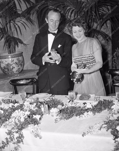 1938 Oscars Walter Brennan Fay Bainter and Academy Awards aa1938-14</br>Los Angeles Newspaper press pit reprints from original 4x5 negatives for Academy Awards.