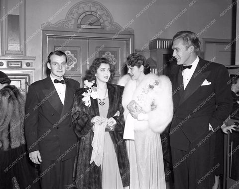 1939 Oscars Gary Cooper and friends at Academy Awards aa1939-05</br>Los Angeles Newspaper press pit reprints from original 4x5 negatives for Academy Awards.