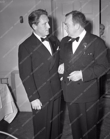 1939 Oscars Spencer Tracy Thomas Mitchell behind the scenes aa1939-08</br>Los Angeles Newspaper press pit reprints from original 4x5 negatives for Academy Awards.