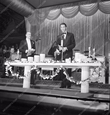 1940 Oscars James Stewart receiving his Academy Award aa1940-14</br>Los Angeles Newspaper press pit reprints from original 4x5 negatives for Academy Awards.