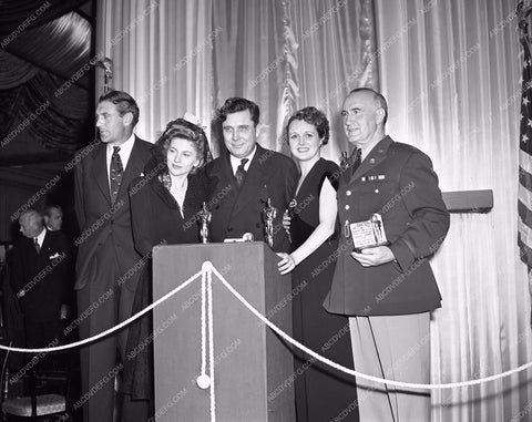 1941 Oscars Joan Fontainee Gary Cooper Mary Astor Donald Crisp aa1941-13</br>Los Angeles Newspaper press pit reprints from original 4x5 negatives for Academy Awards.